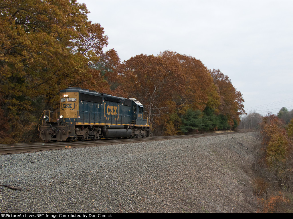 B767 with CSX 8019 at Game Farm Rd. 